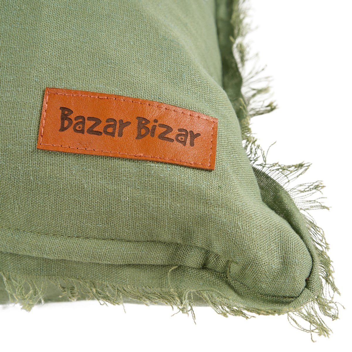 Linen Cushion Cover - Sage Green Square Throw Pillow, 50x50 cm