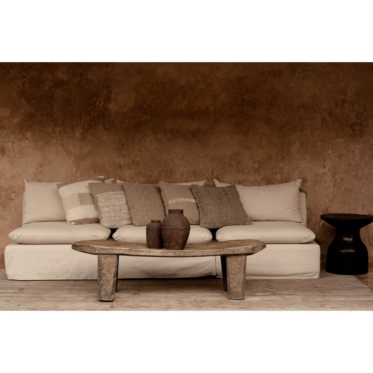The Linen Stitch Cushion Cover - Natural White