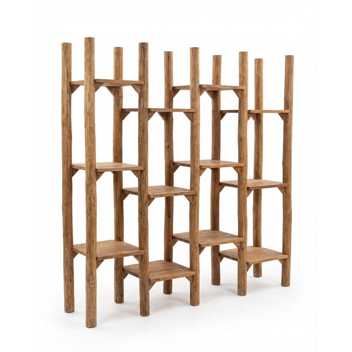 Teak Shelving Unit – Fabulook Multiple Shelf Display Rack, Natural