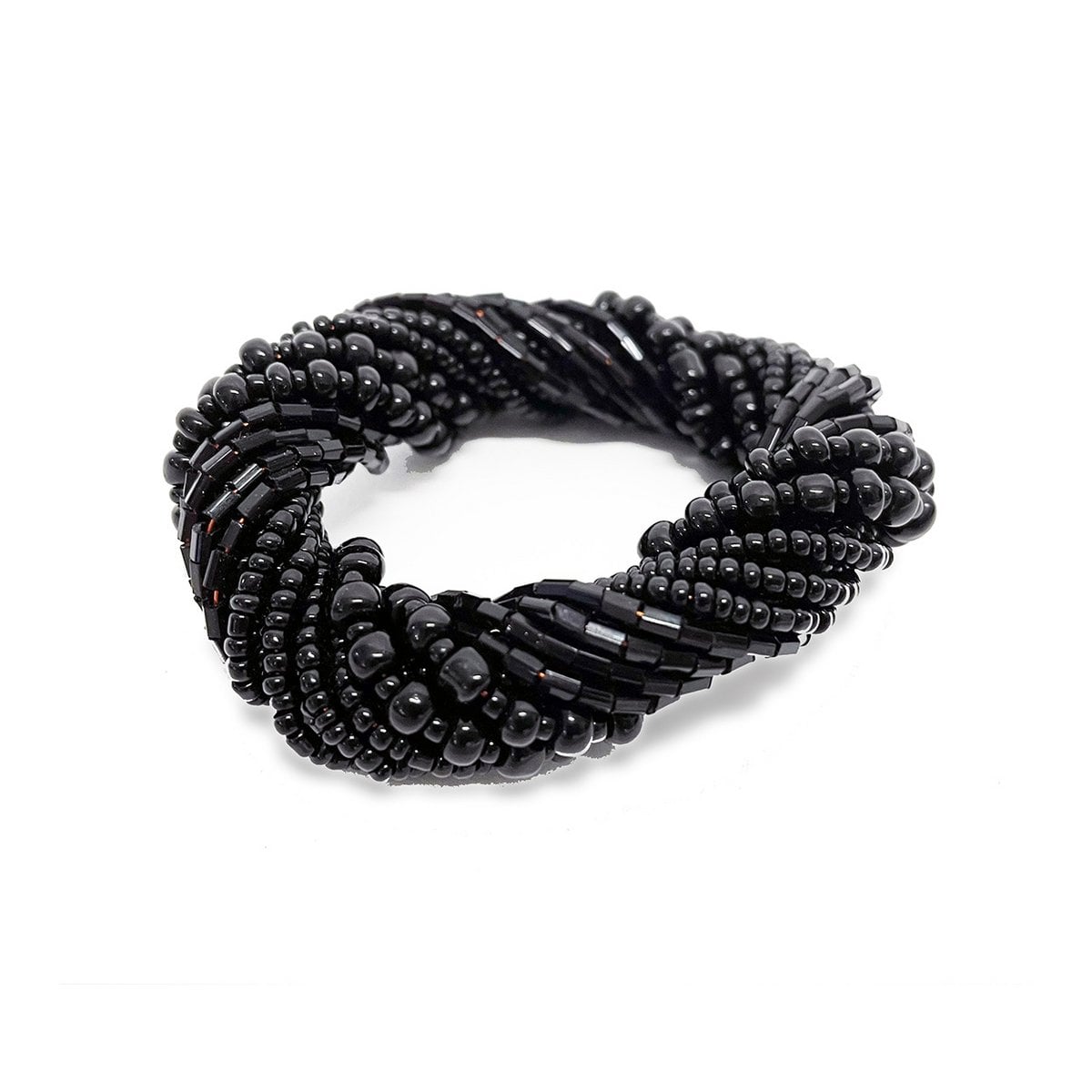 Beaded Napkin Ring – Black Decorative Table Setting