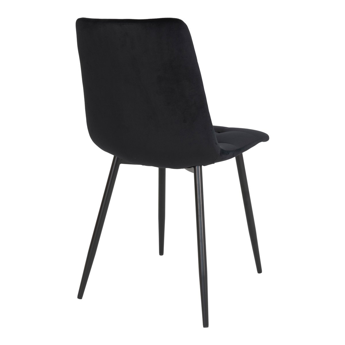 Velvet Dining Chairs - Black Steel Frame, Set of 2