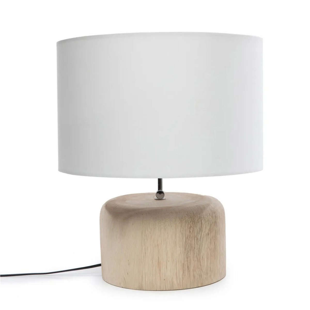 Base de Lámpara de Mesa de Madera de Teca - Natural