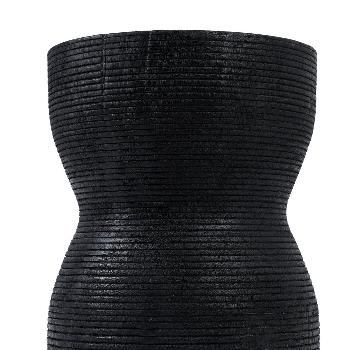 Suar Wood Stool - Black Accent Seating or Side Table