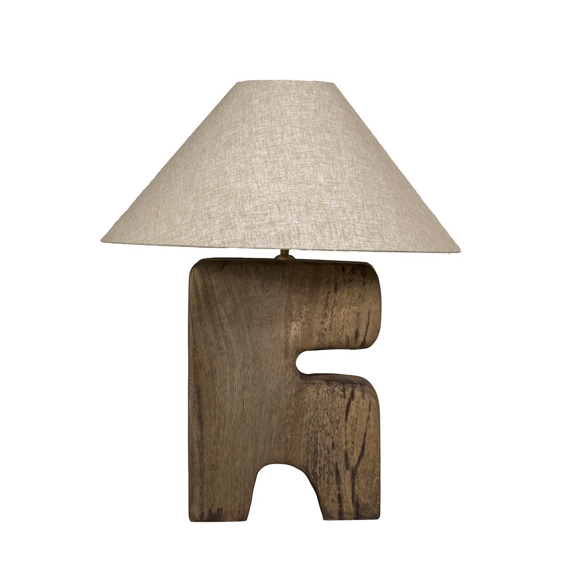 Wood Table Lamp - L’Objet Brown Wooden Lamp for Desk or Nightstand