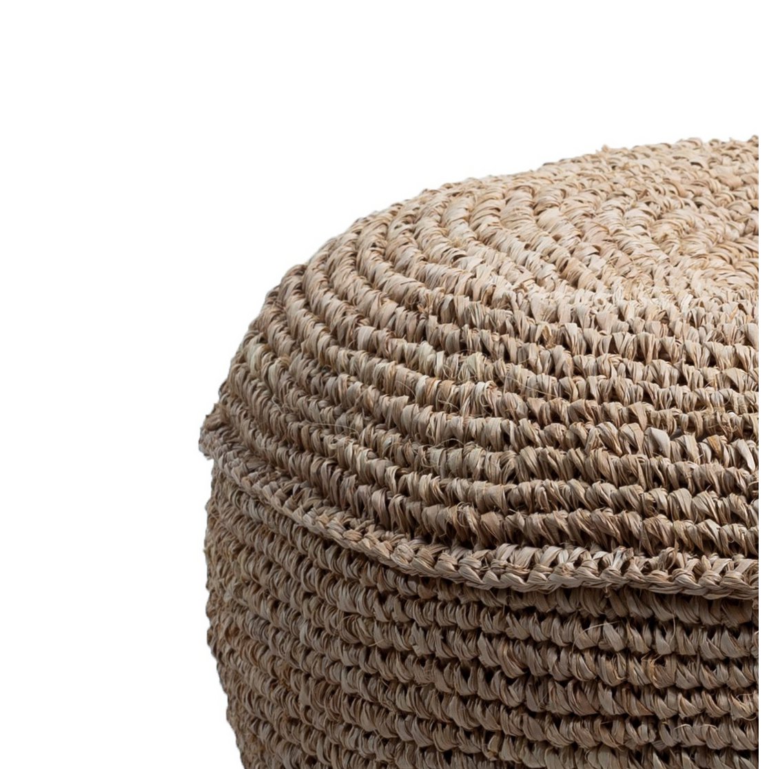 Raffia Pouf Beanbag – Handwoven Natural Ottoman, 2 Sizes