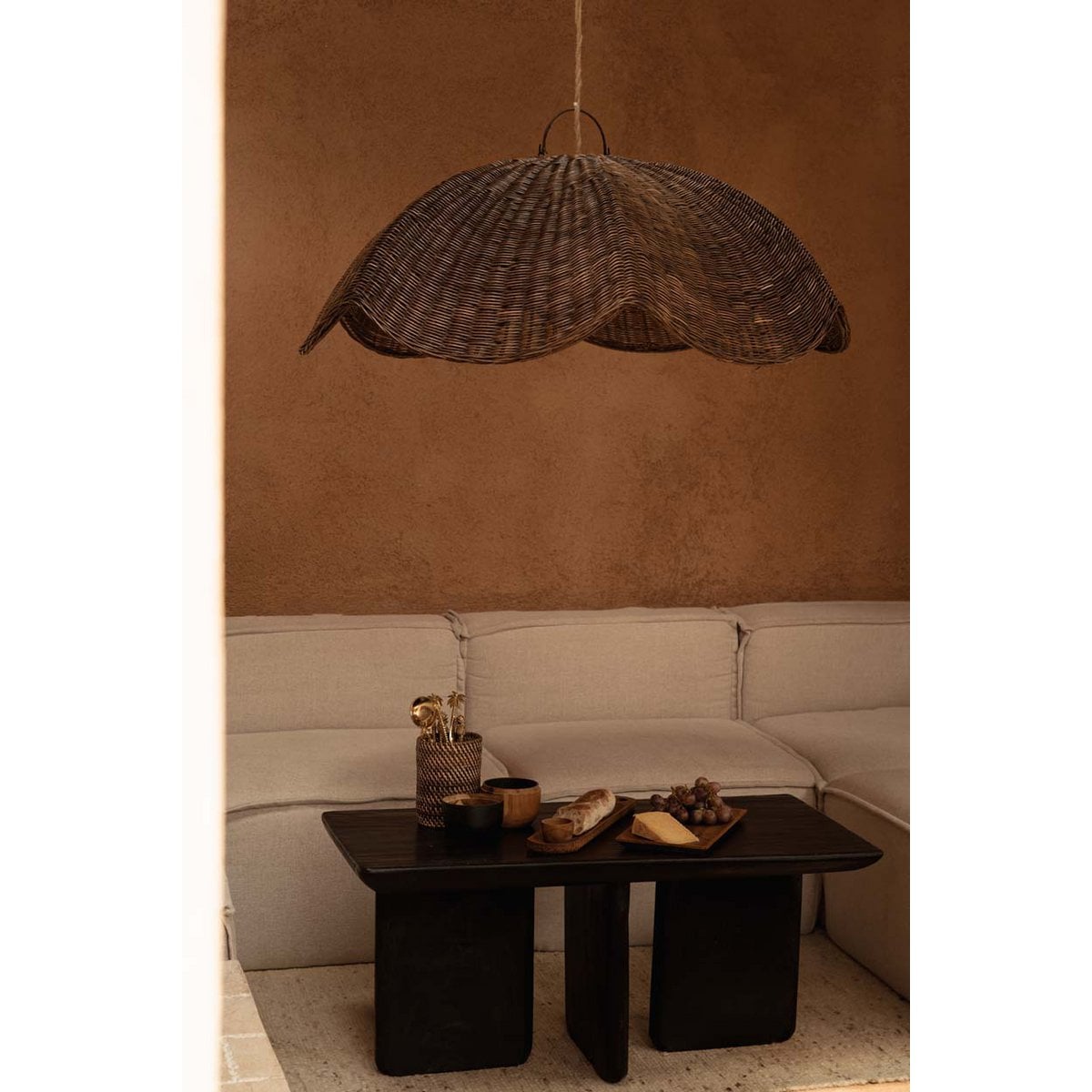 The Wave Pendant - Dark Walnut - L