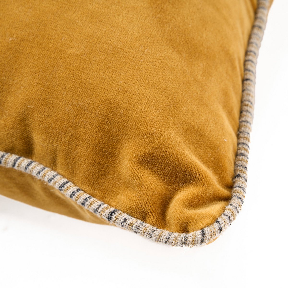 Velvet Cushion Cover - Mustard Yellow Decorative Pillow - 50x50