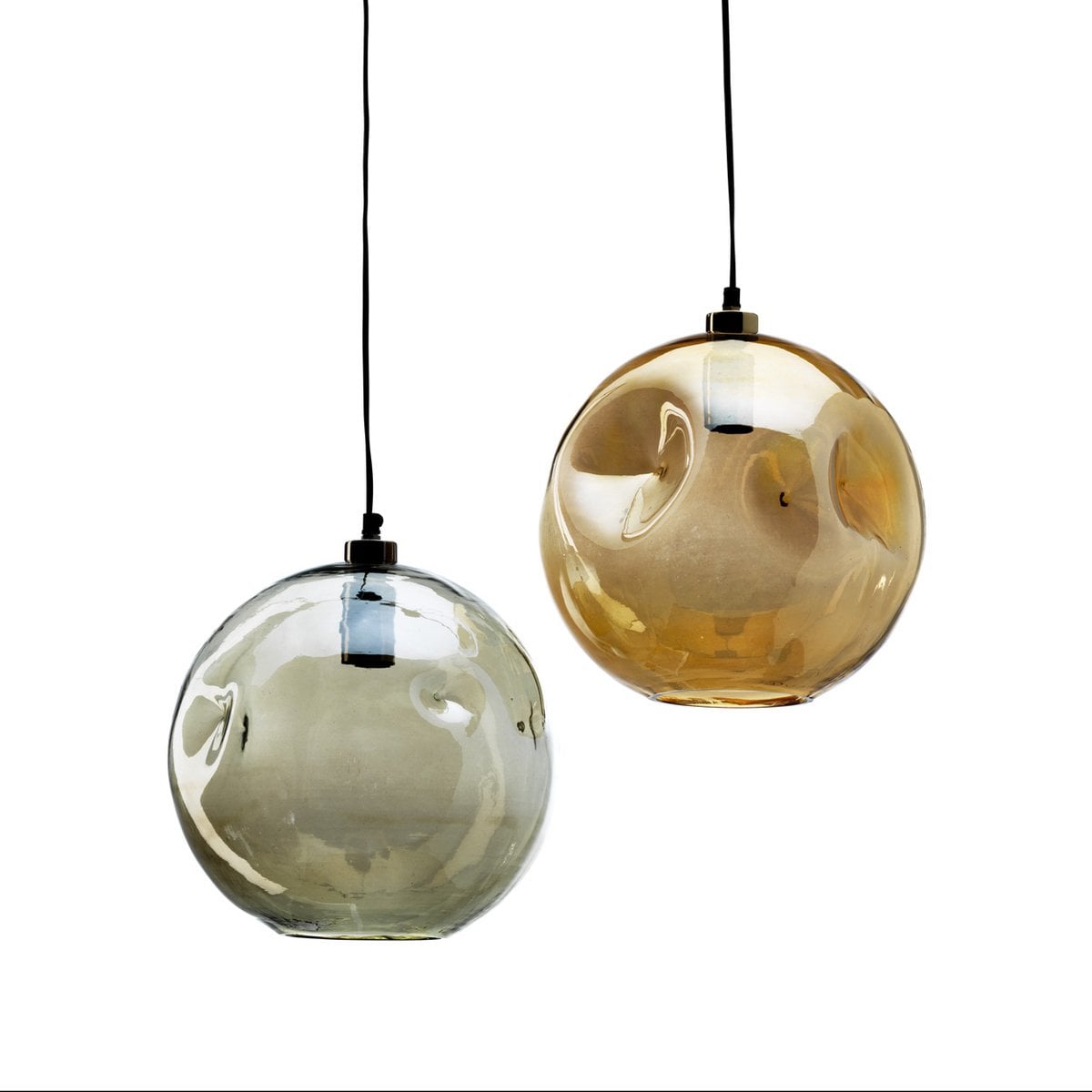 Gold Pendant Light - Pale Gold Recycled Glass Bubbella