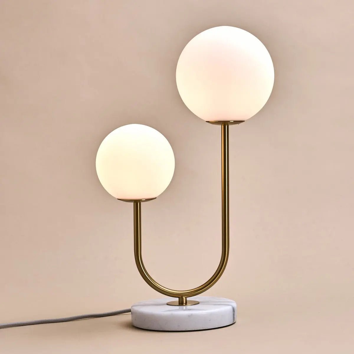 Giorgia Elegant Marble Lamp | Frosted Glass Bulbs & Corded Lamp