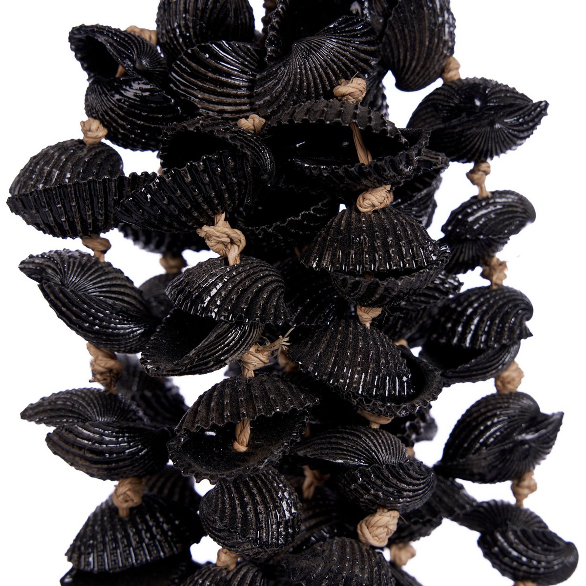 Shell Tassel Wall Hanging - Black Shells Coastal Decor