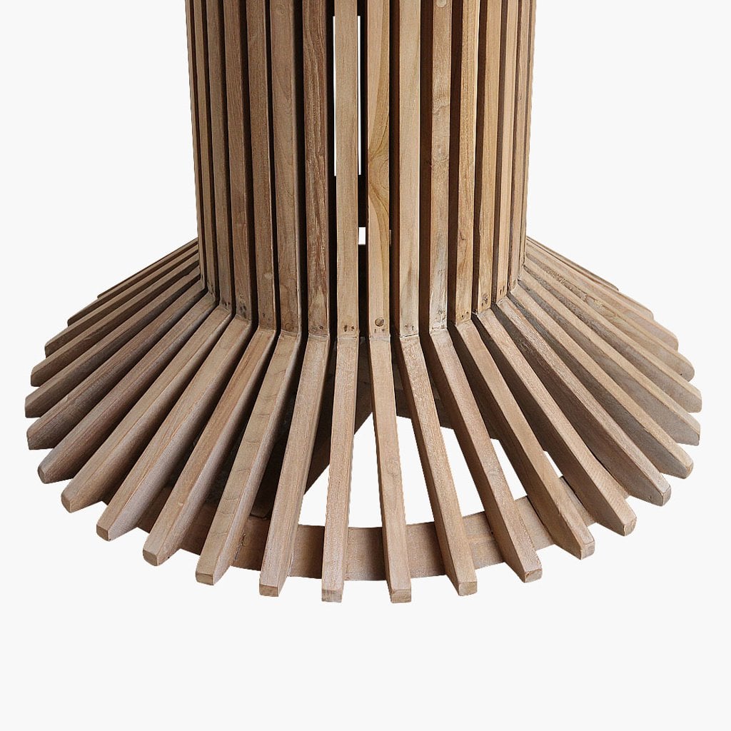 Teak Round Dining Table - Eiffel Base - Seats 6-8