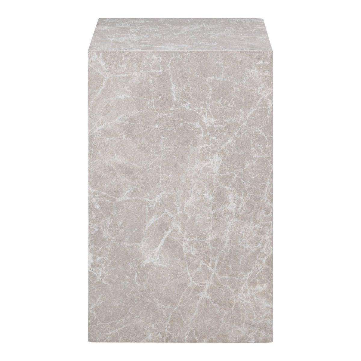 Prague Side Table - Marble, Wood, 30x30x50 cm