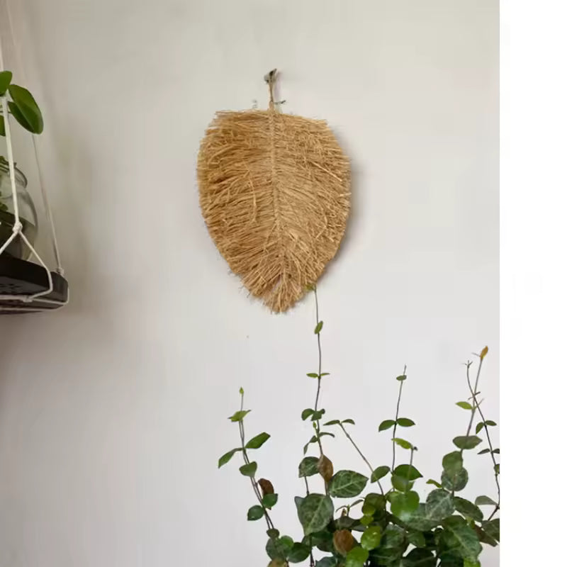 Nordic Woven Wall Hanging – Handmade Bast Decor for Bedroom & Living Room