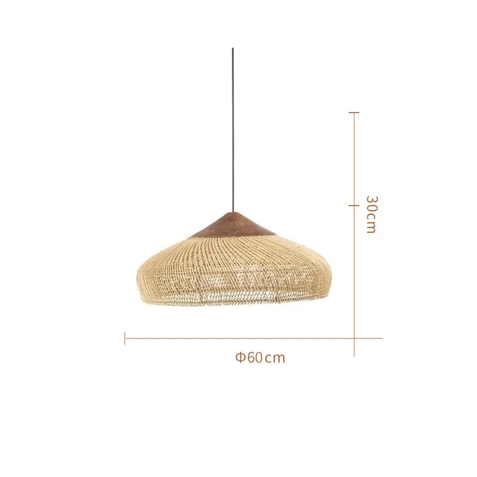 Rustic Rattan Pendant Light – Natural Woven Design for Dining