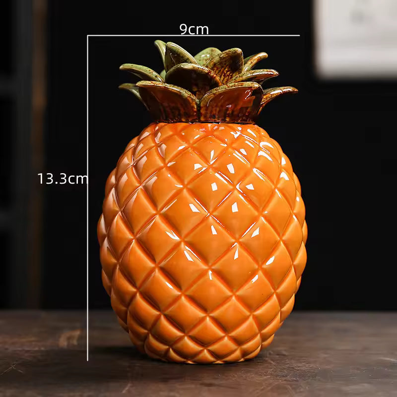 Ceramic Tea Storage Jar - Airtight Pineapple Tea Can