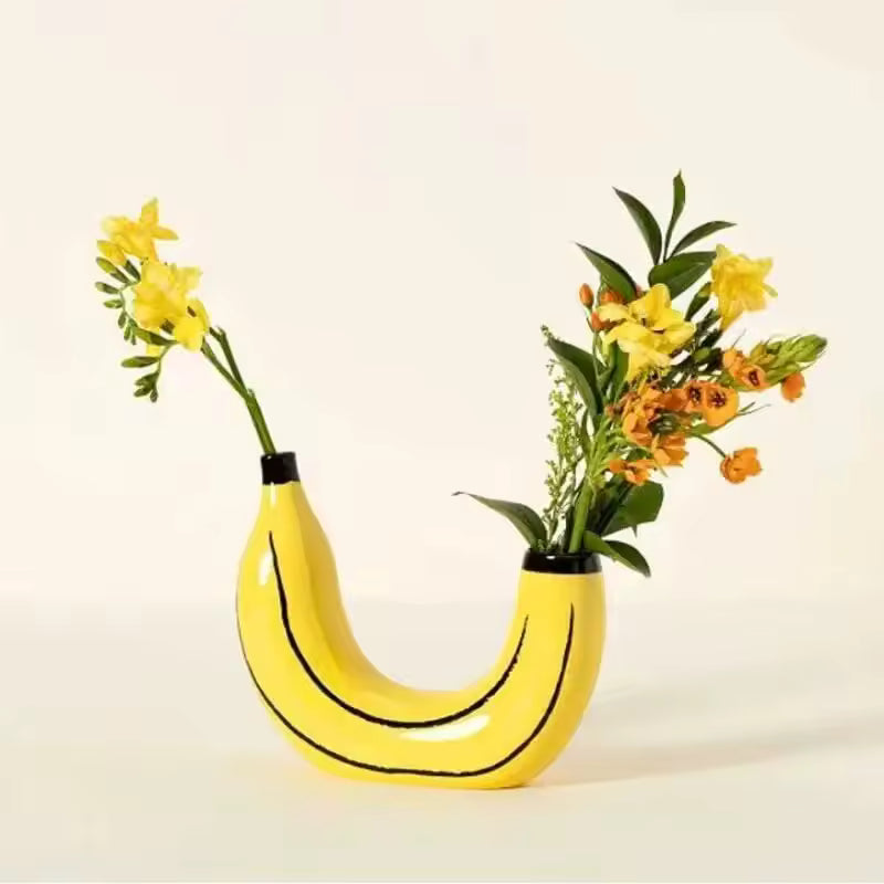 Banana Vase - Unique Resin Flower Vase for Home Decor