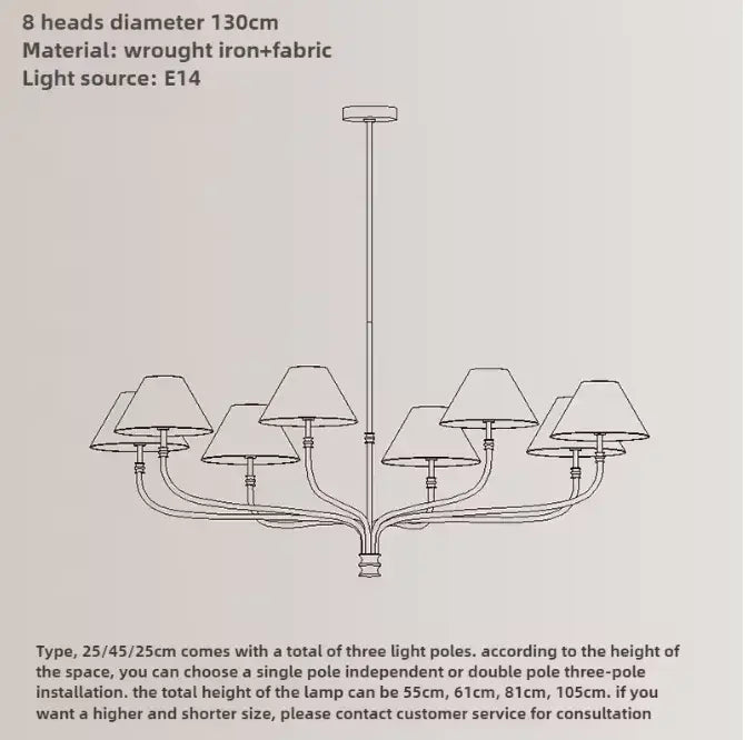 Collins Round Chandelier - Fabric Branch Lamp | Sitezone Test 02
