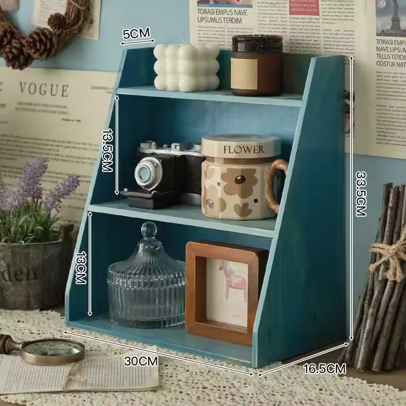 Solid Wood Cosmetics Organizer | Retro Design