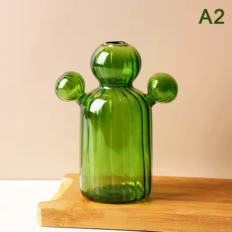 Cactus Glass Vase | Minimalist Home Decor