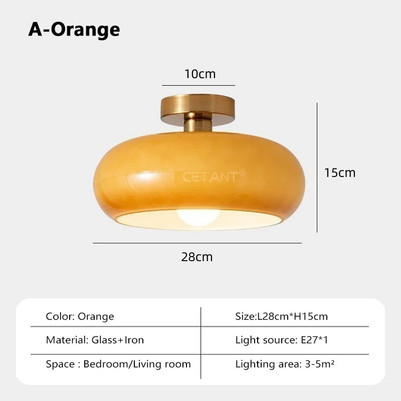 Orange Bauhaus Pendant Light | Glass & Steel