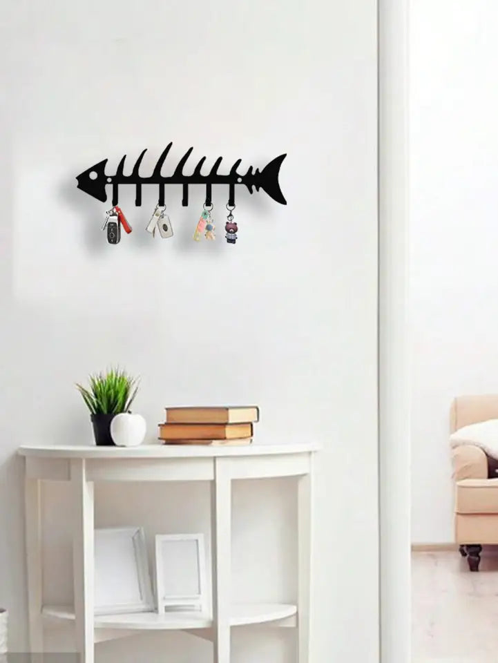 Fish Bone Wall Hook - Decorative Metal Storage