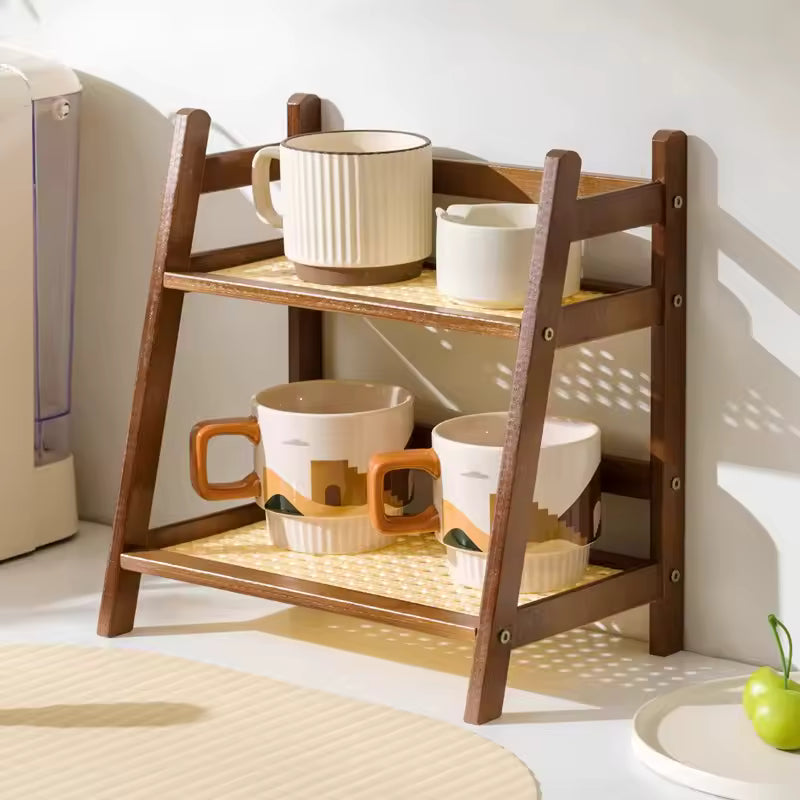 Bambus-Organizer: Becher- & Tassenhalter