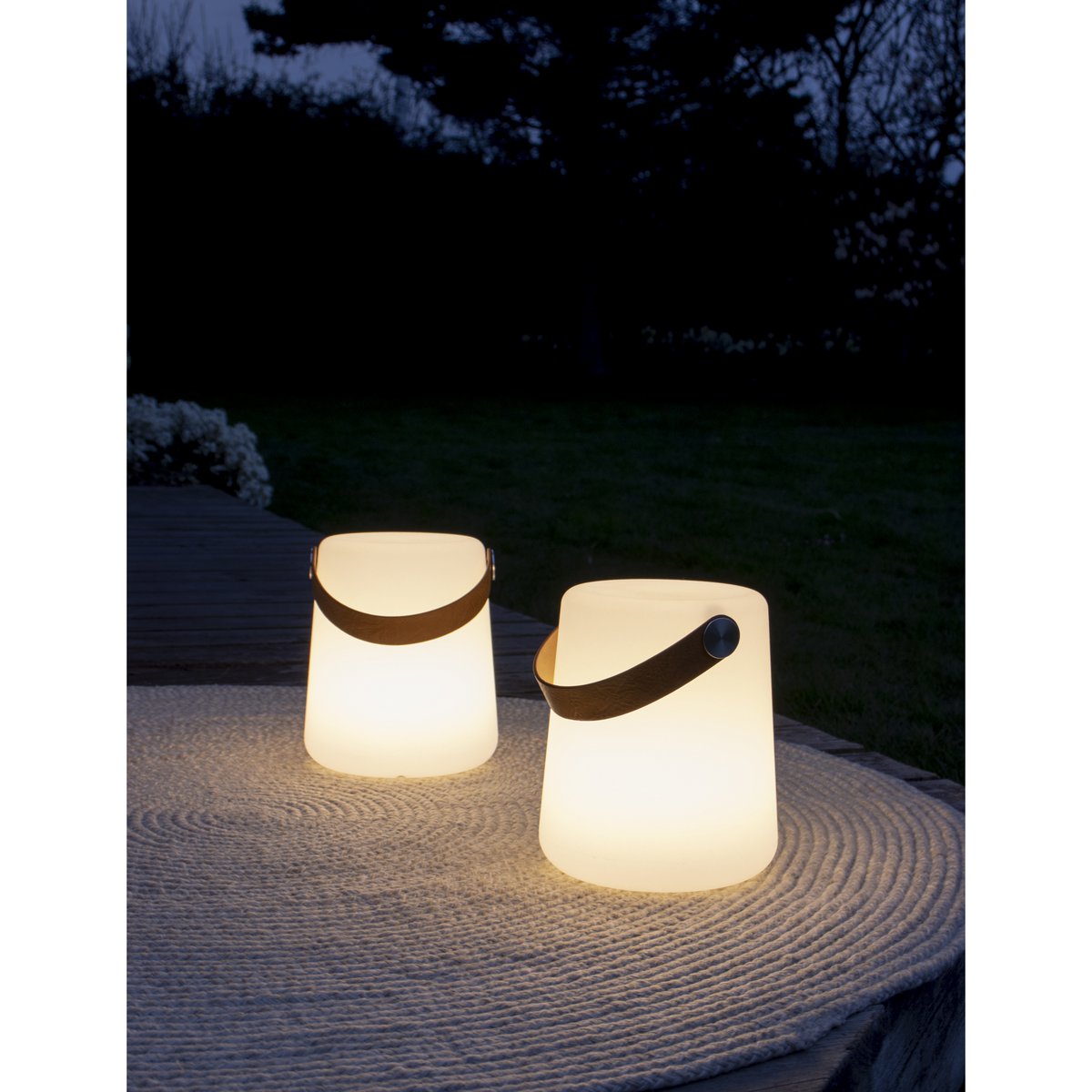 LED Table Lamp - White Rechargeable Portable Light, 17x17x21cm
