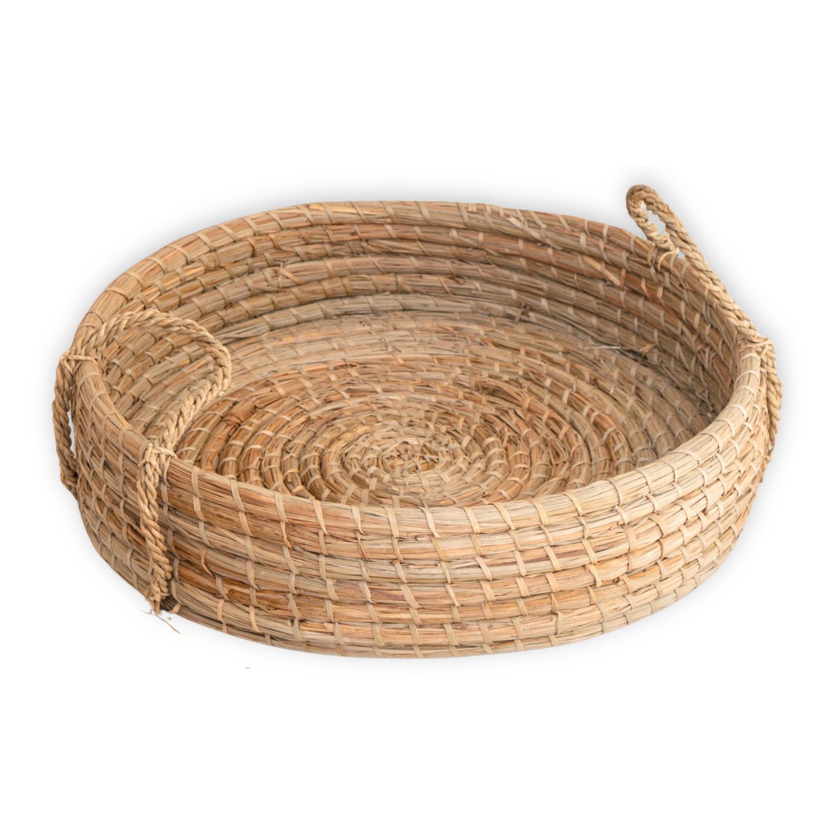Handwoven Seagrass Round Serving Tray – Decorative Natural Home Decor