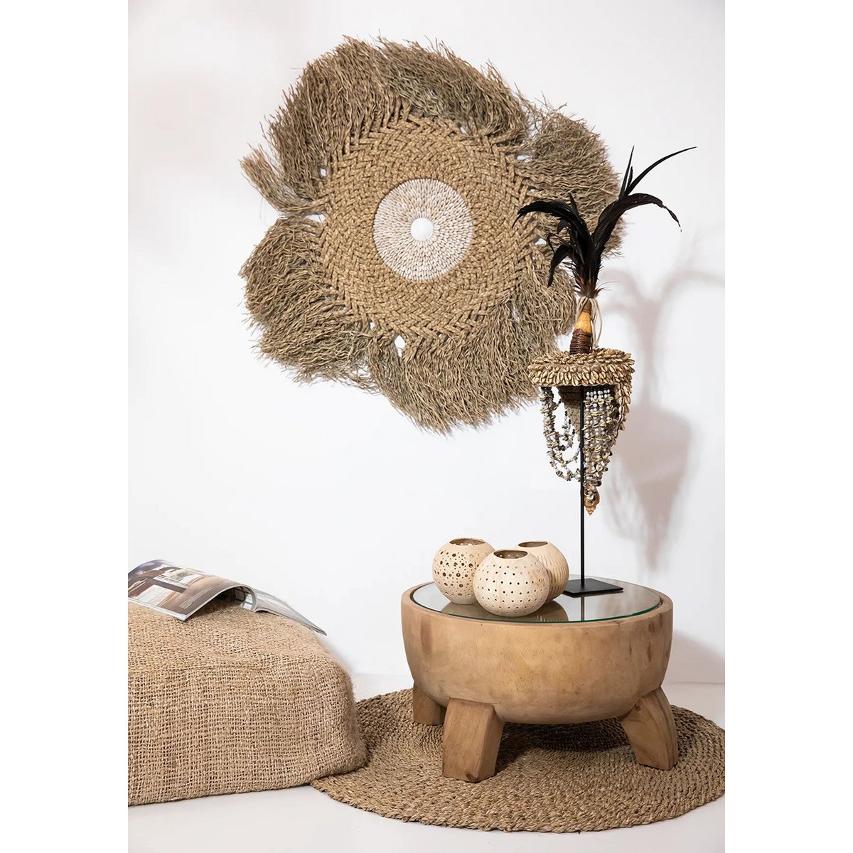 Natural Fiber Area Rug - Calm Texture, 90 cm