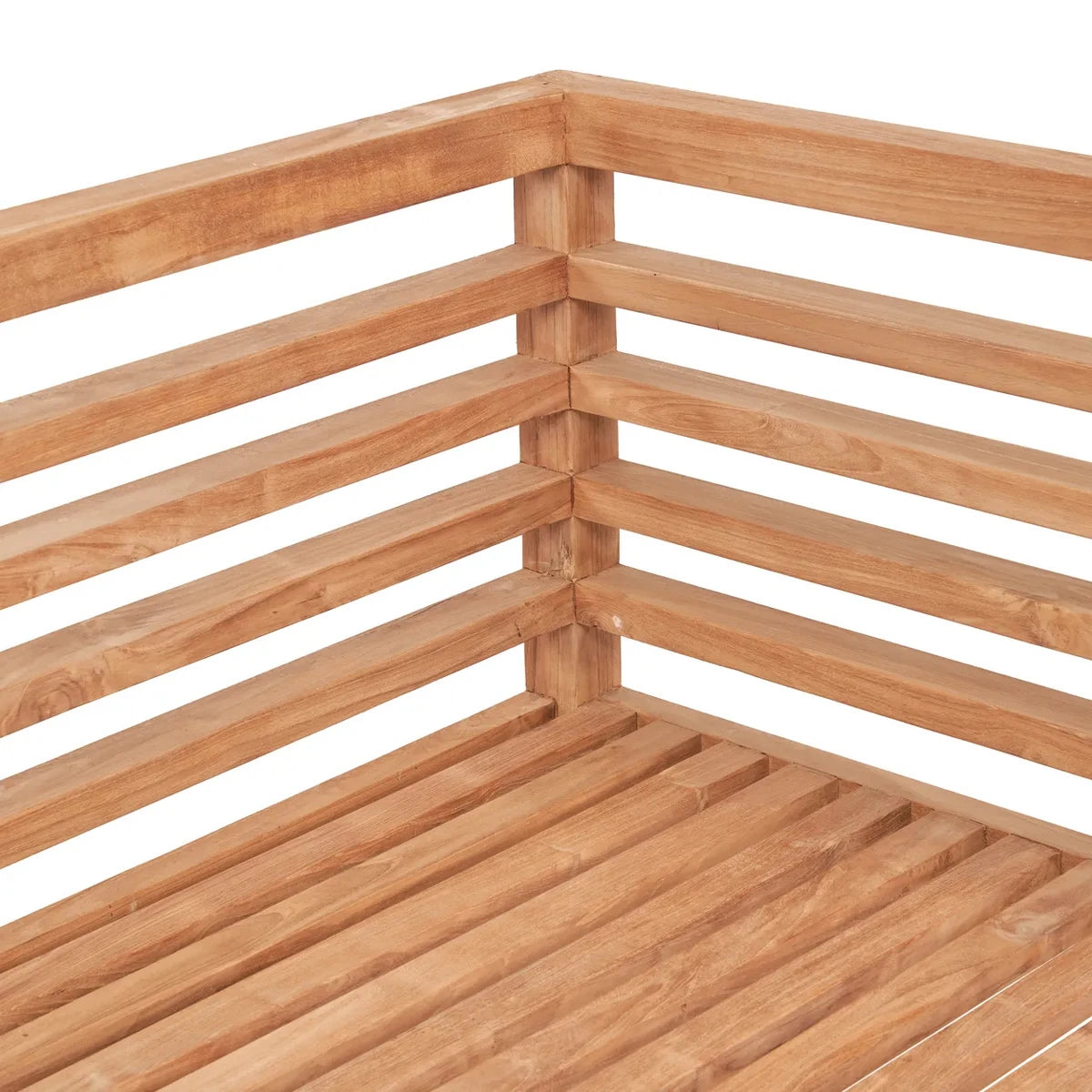 Teak Wood Modular Sofa - Two Seater Customizable Outdoor Seating