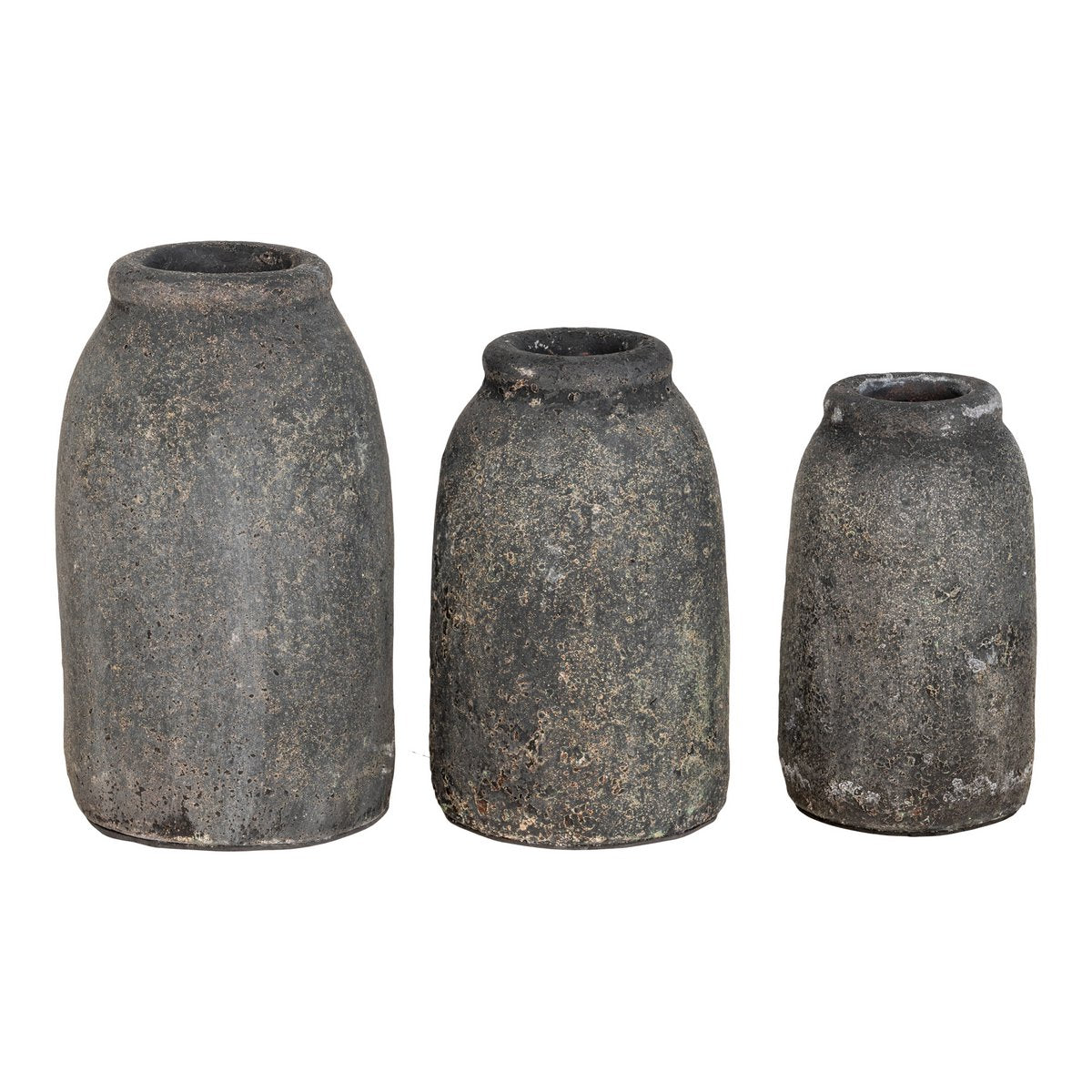 Velas Decoration Vases - Antique Light Grey, Terracotta - Set of 3