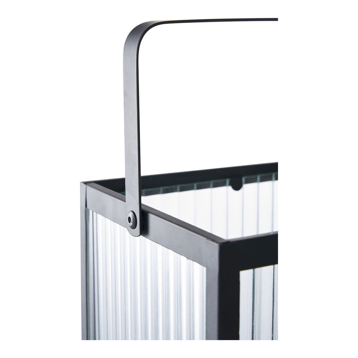 Metal and Glass Lantern Black Almonte