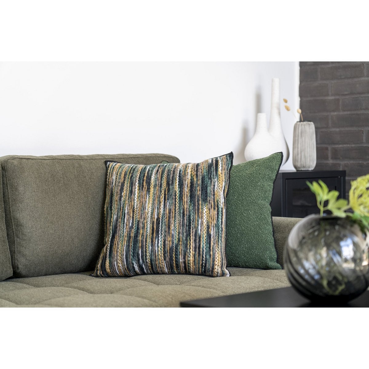 Lismore Cushion - Cushion, Polyester, Cotton, green, 45x45 cm