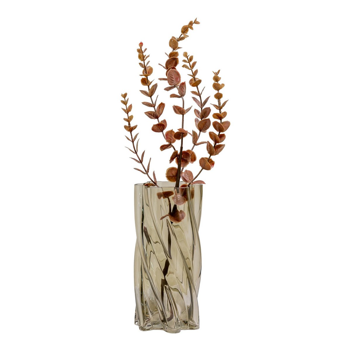 Vase - Vase, verre soufflé à la bouche, vert fumé, ø12,5x25 cm
