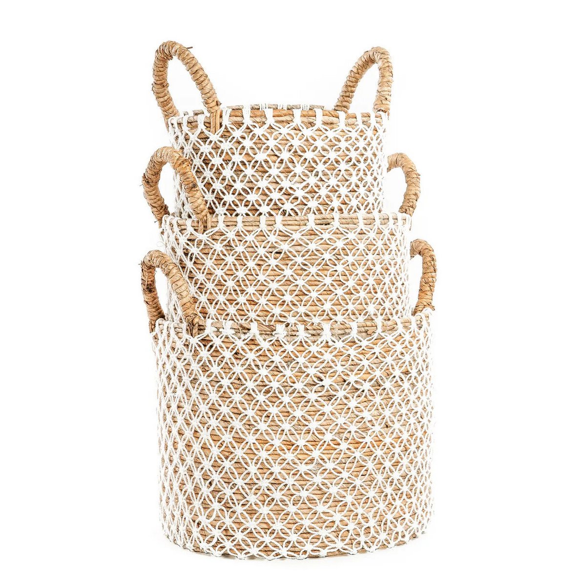 La Cesta de Macramé con Costura Cruzada - L