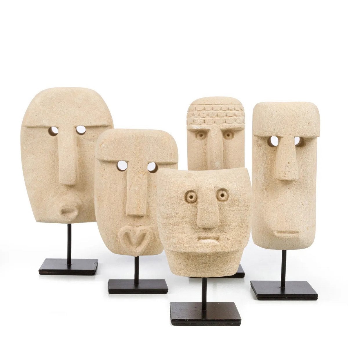 Sandstone Sumba Stone Statue - Hand-Carved Indonesian Decor