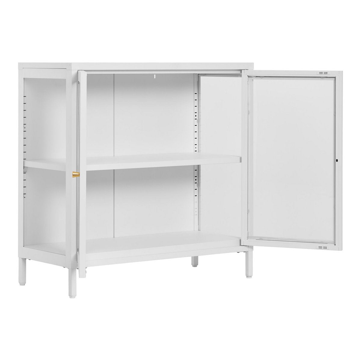 White Steel Cabinet with Glass Doors