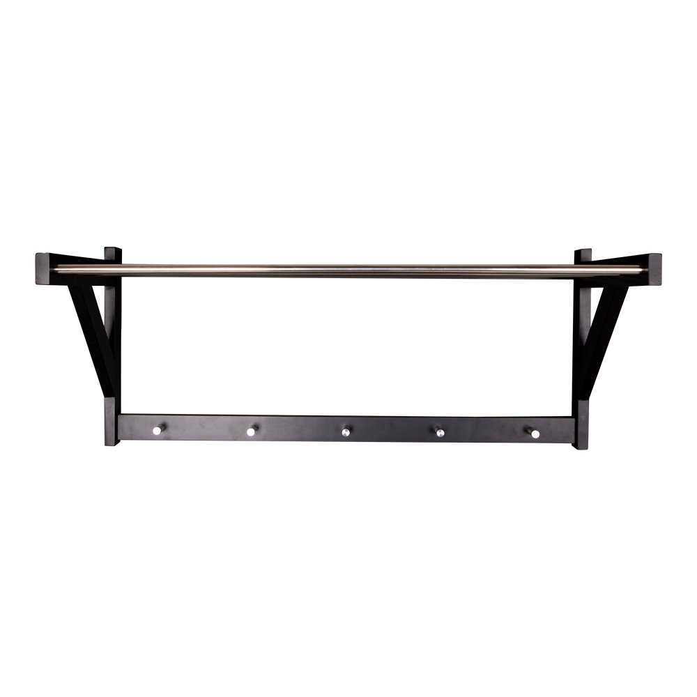 Padova Hat Shelf - Black, Poplar/Steel, 78x32x34 cm