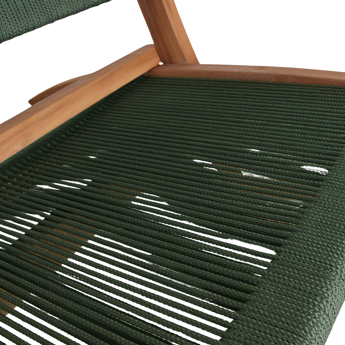Rope folding lounge chair green