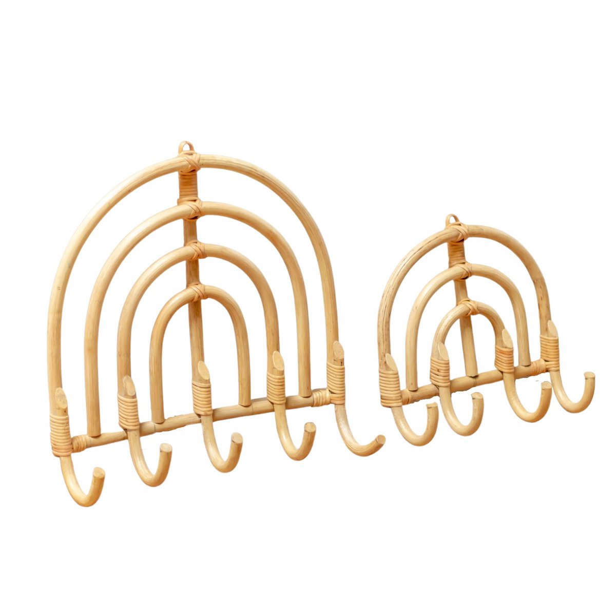 Rattan Coat Rack Coat Hooks Beige Wall Hooks MAKU (2 sizes)