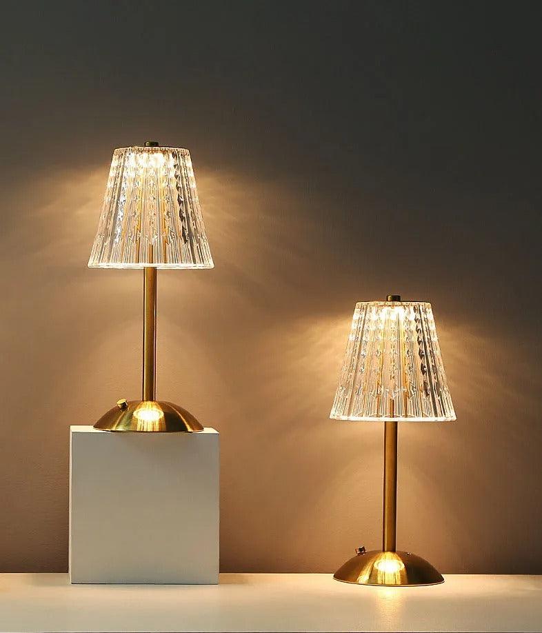 Classic Crystal Table Lamp | Metal & Glass - JUGLANA