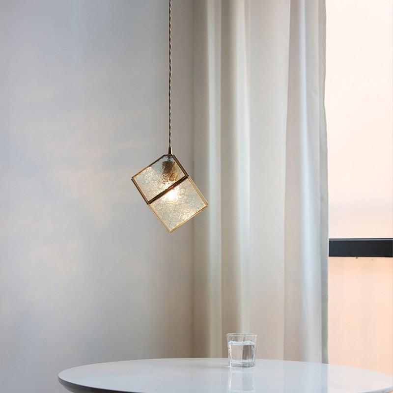 Classic Geometric Pendant Light | Brass & Glass - JUGLANA