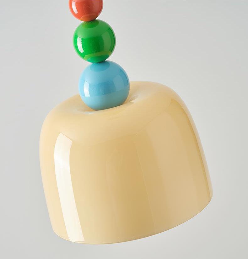 Colorful Bohemian Pendant Light | Wood & Glass, Cord Cable - JUGLANA