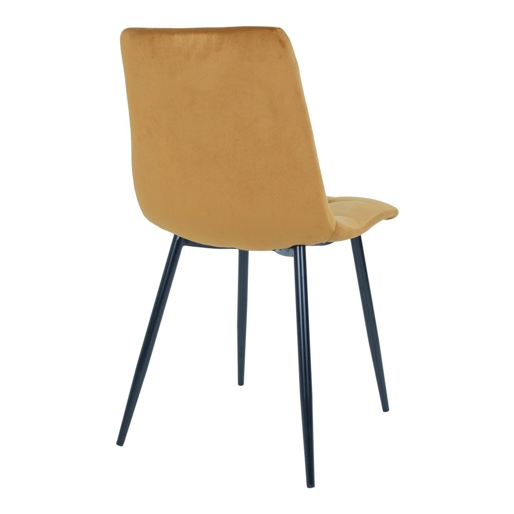 Middelfart Esszimmerstuhl – Polyester-Samt, Stahl, Senfgelb – 2er-Set