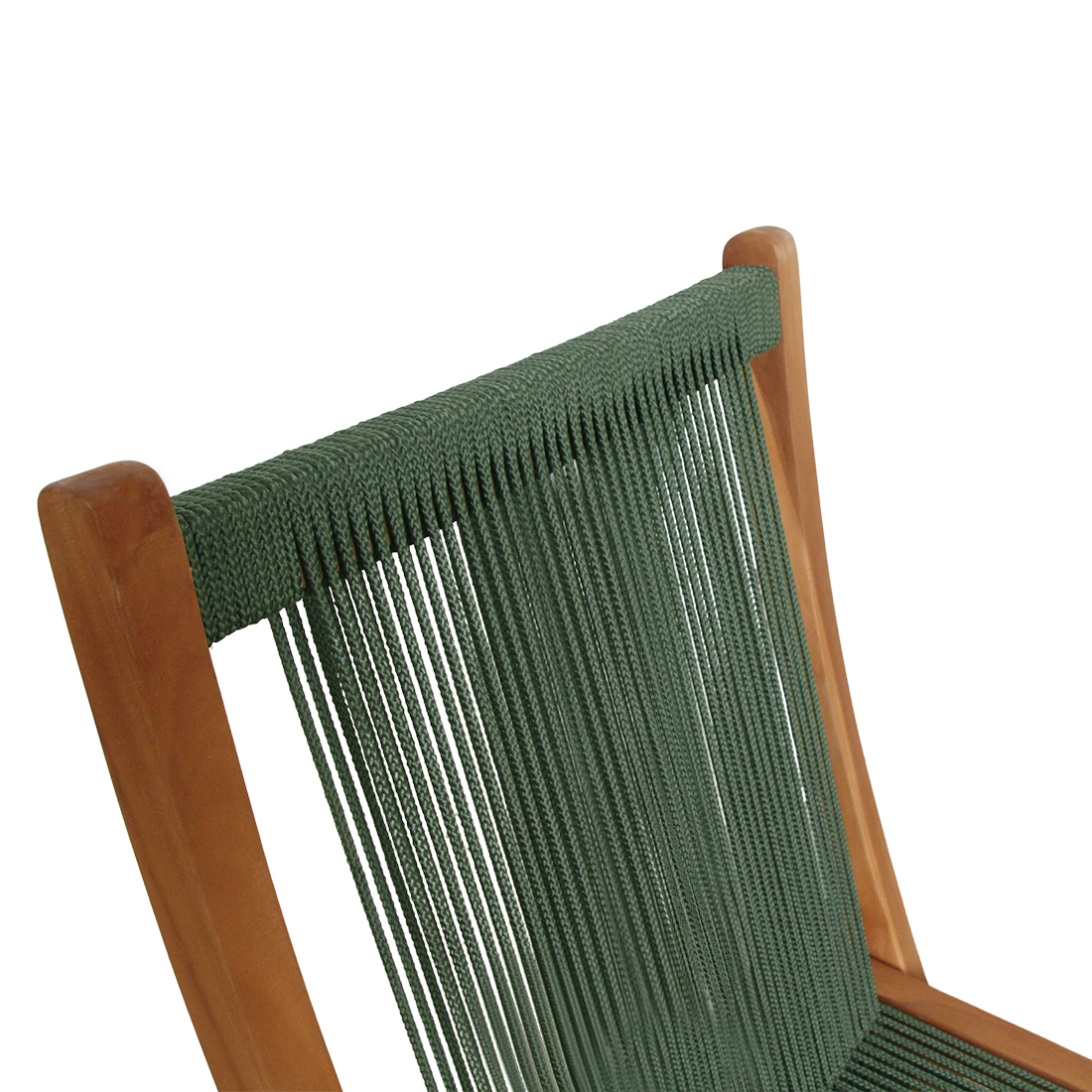 Rope folding garden chair green