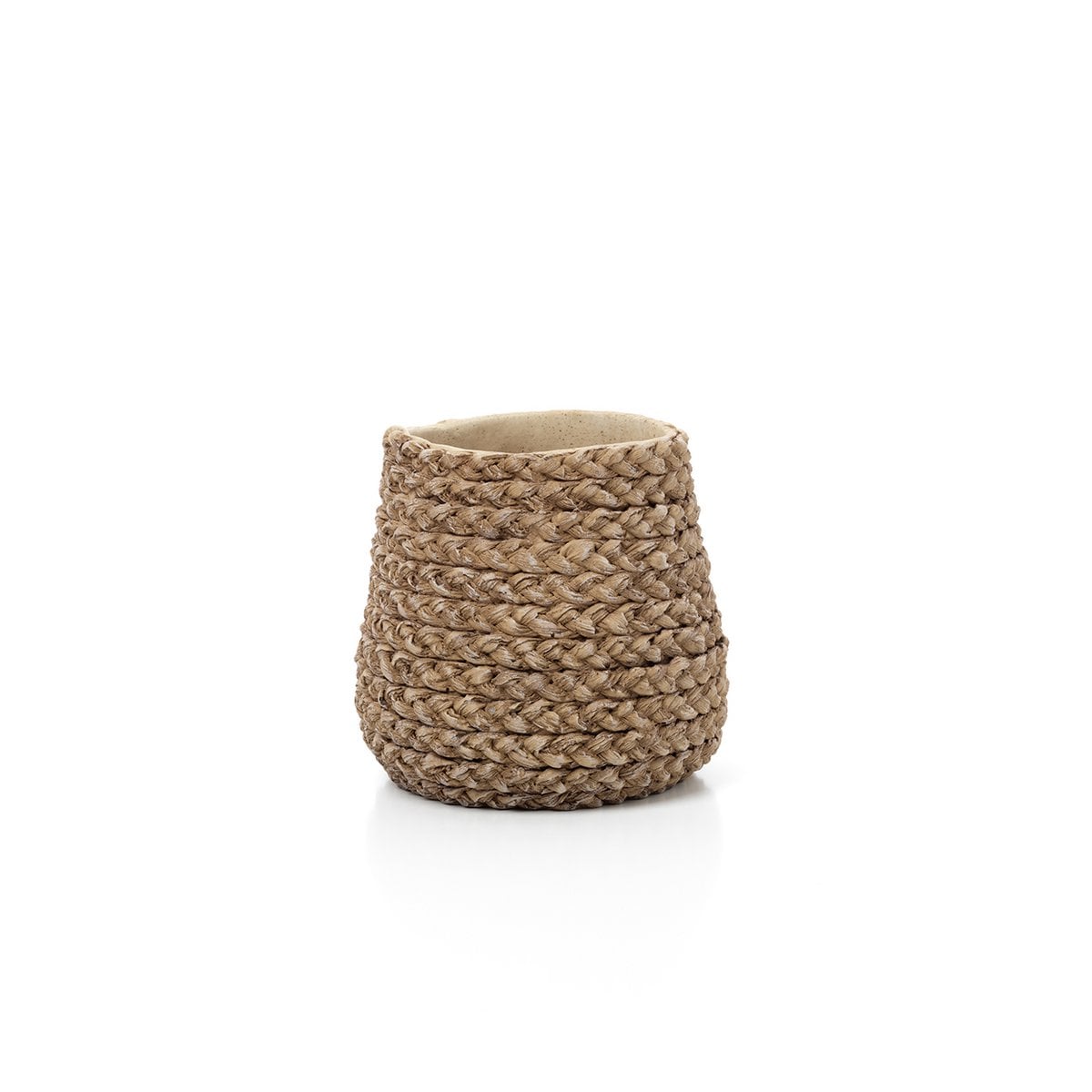 woven concrete planter Concrete Planter - Small Braided Fake Planter