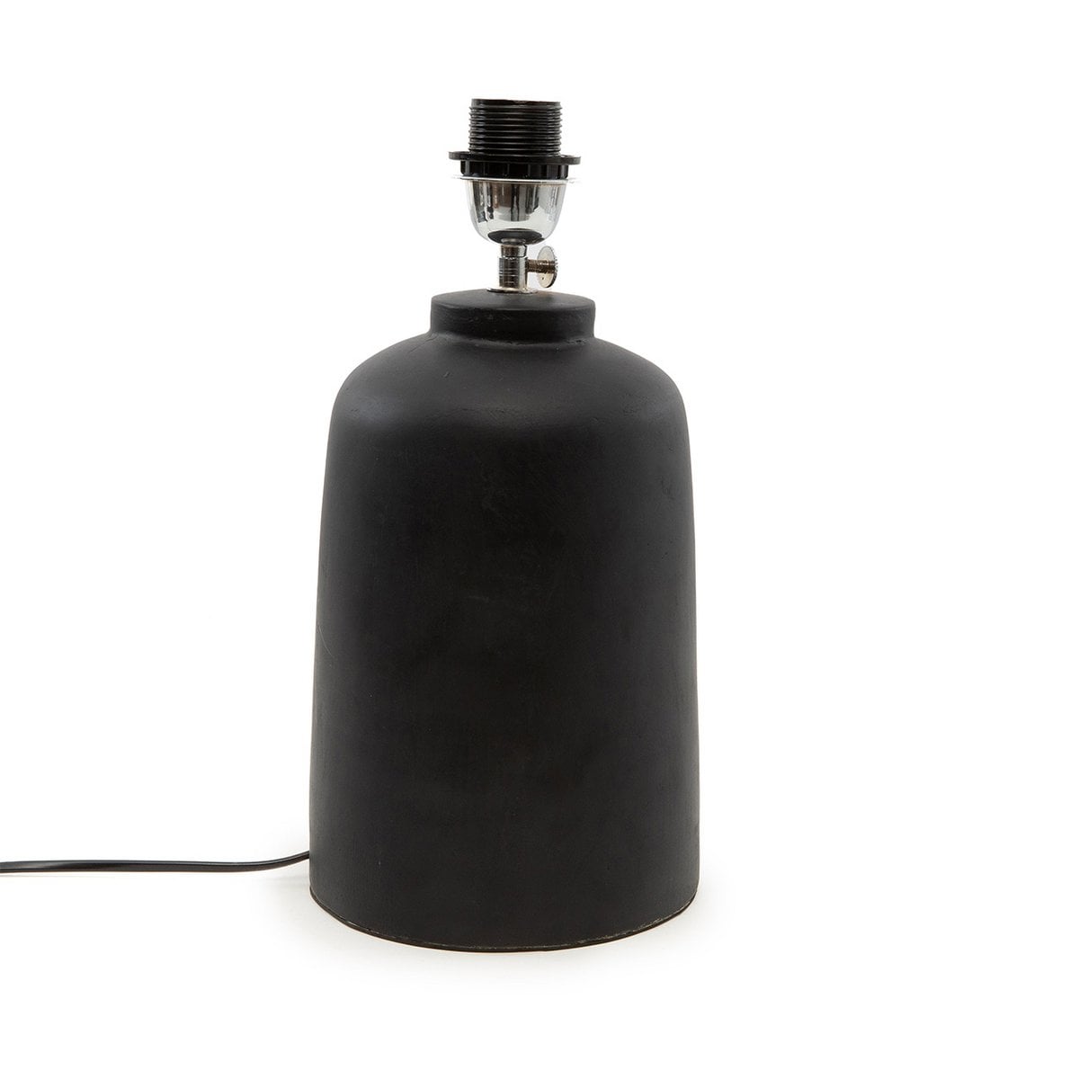 Terracotta Table Lamp Base - Modern Black Bedside & Living Room Lighting