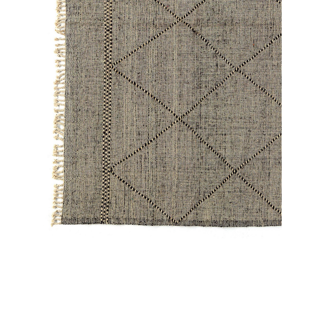 Wool Area Rug: Handwoven Afghan Rug with Geometric Design, 384x297 cm