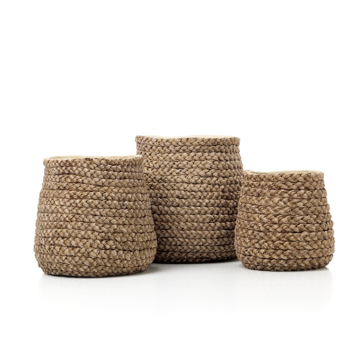 Concrete Planter - Small Braided Fake Planter - Natural Finish