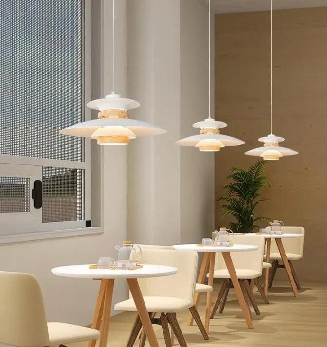 Danish Saucer Lamp | Wood Optic, Cord Cable - JUGLANA